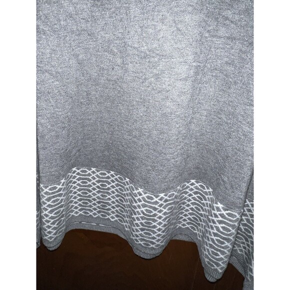 Pina Rossi Sweater Womens Plus 2X Grey Tunic soft longline modest accent hem - Picture 2 of 9